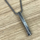 Runenstab mit Runen der 24er Runenreihe, Edelstahl geschwärzt