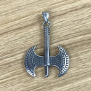 Doppelaxt beidseitig verziert, Edelstahl