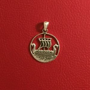 Feines Amulett mit Drachenschiff, Silber