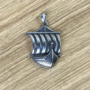 Wikingerschiff-Anhänger groß, Edelstahl