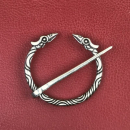 Ringfibel mit Vogelköpfen, silberfarben