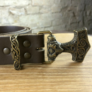 Ledergürtel mit Thorshammer Schnalle